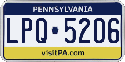 PA license plate LPQ5206