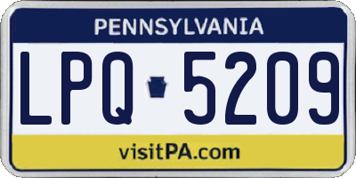PA license plate LPQ5209