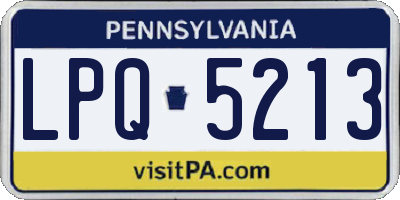PA license plate LPQ5213