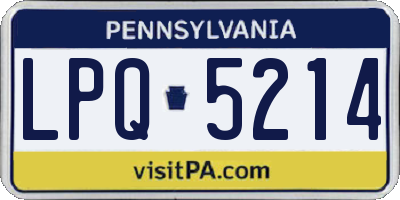 PA license plate LPQ5214