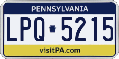 PA license plate LPQ5215