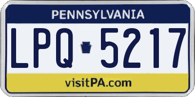 PA license plate LPQ5217