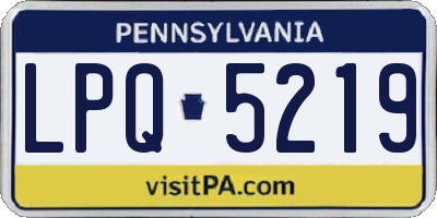 PA license plate LPQ5219
