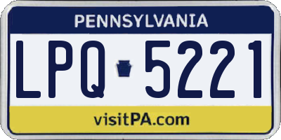 PA license plate LPQ5221