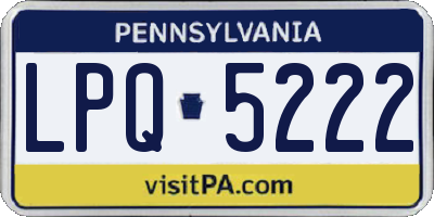 PA license plate LPQ5222