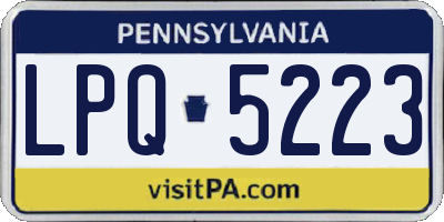 PA license plate LPQ5223