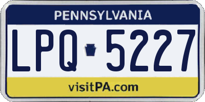 PA license plate LPQ5227