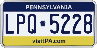 PA license plate LPQ5228