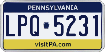 PA license plate LPQ5231