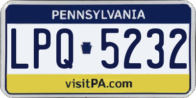 PA license plate LPQ5232