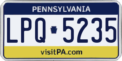 PA license plate LPQ5235