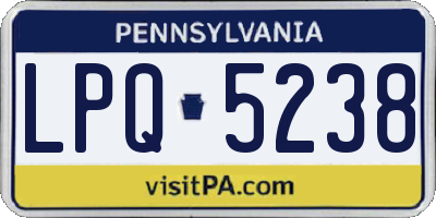 PA license plate LPQ5238