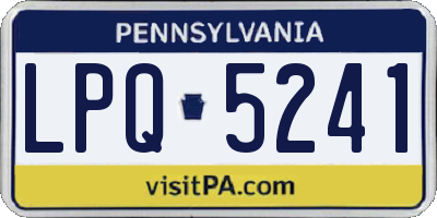 PA license plate LPQ5241