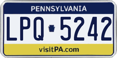 PA license plate LPQ5242