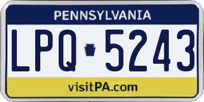 PA license plate LPQ5243