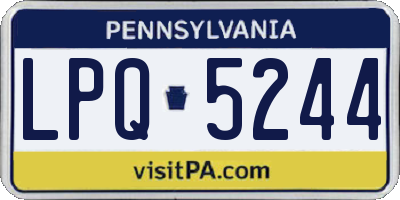 PA license plate LPQ5244