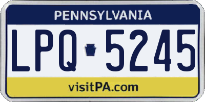 PA license plate LPQ5245