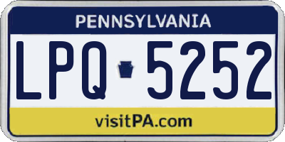 PA license plate LPQ5252