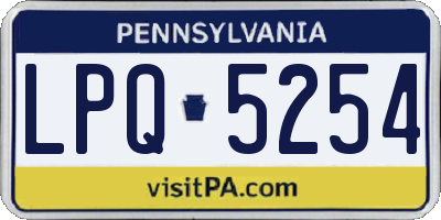 PA license plate LPQ5254
