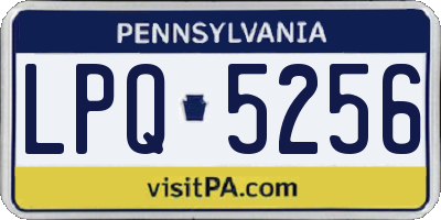 PA license plate LPQ5256