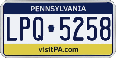 PA license plate LPQ5258
