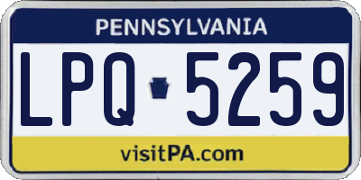 PA license plate LPQ5259