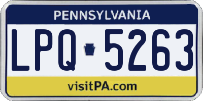 PA license plate LPQ5263