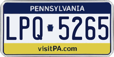 PA license plate LPQ5265
