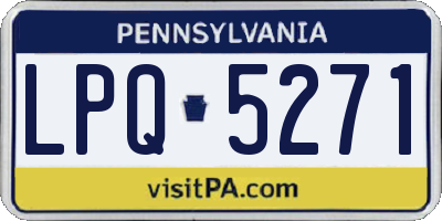 PA license plate LPQ5271