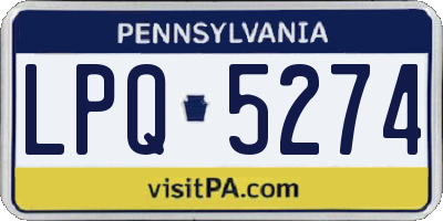 PA license plate LPQ5274