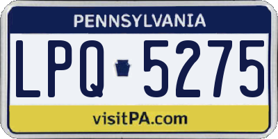PA license plate LPQ5275