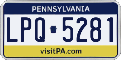 PA license plate LPQ5281