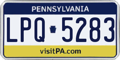 PA license plate LPQ5283