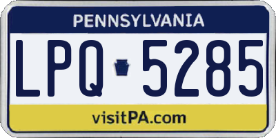 PA license plate LPQ5285