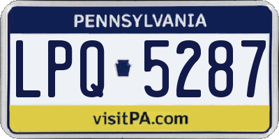 PA license plate LPQ5287