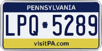 PA license plate LPQ5289