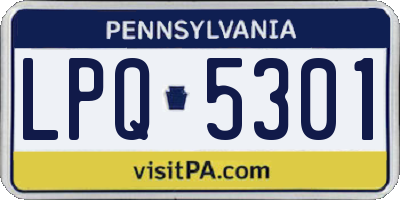 PA license plate LPQ5301