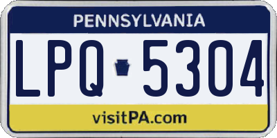 PA license plate LPQ5304