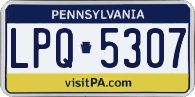 PA license plate LPQ5307