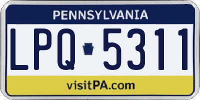 PA license plate LPQ5311