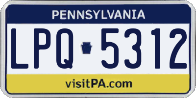 PA license plate LPQ5312