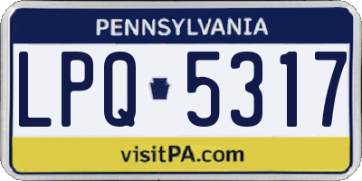 PA license plate LPQ5317