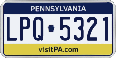 PA license plate LPQ5321