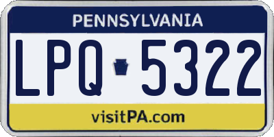 PA license plate LPQ5322