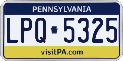 PA license plate LPQ5325