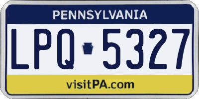 PA license plate LPQ5327