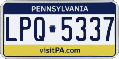 PA license plate LPQ5337
