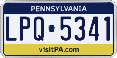 PA license plate LPQ5341