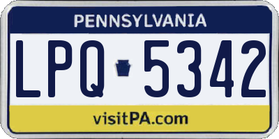 PA license plate LPQ5342