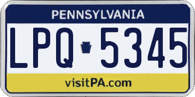PA license plate LPQ5345